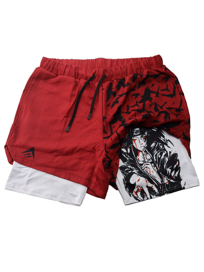 Crow red and white shorts